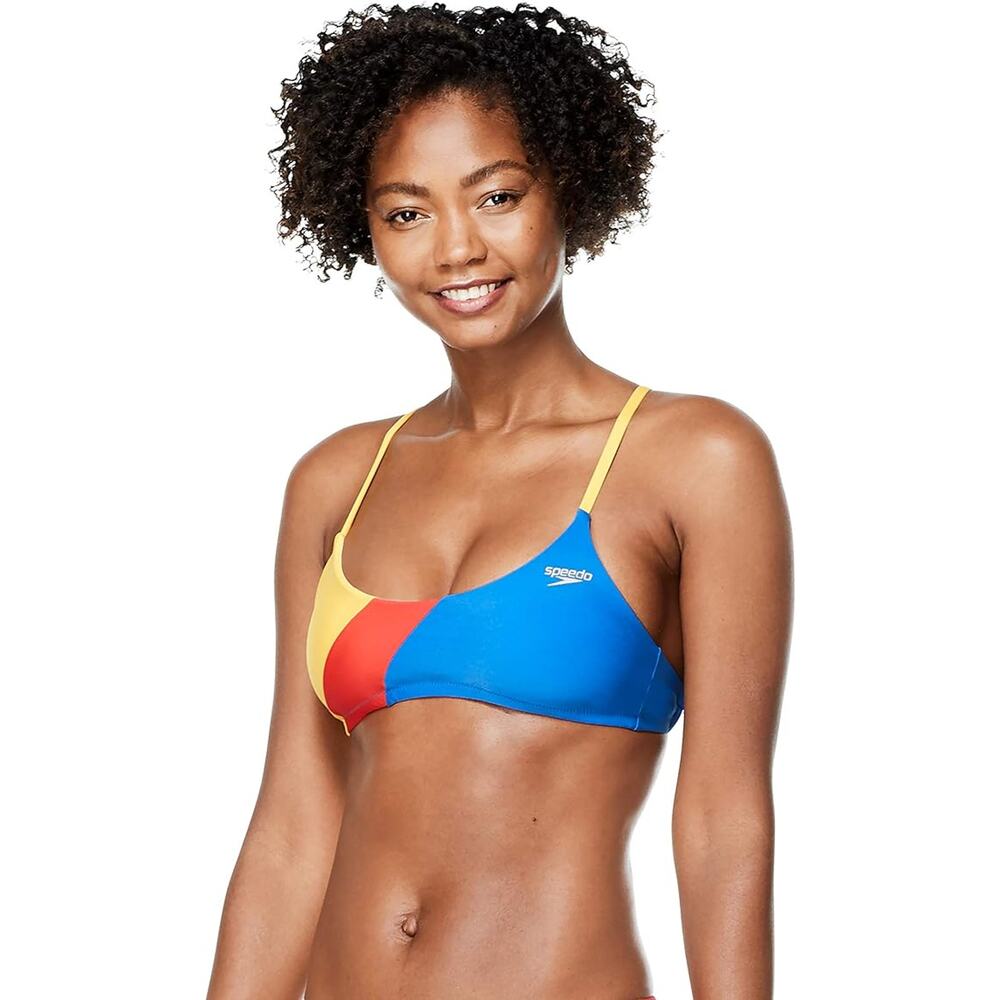 NEW Speedo Women's Swimsuit Top Bikini Tie Back Demi LARGE